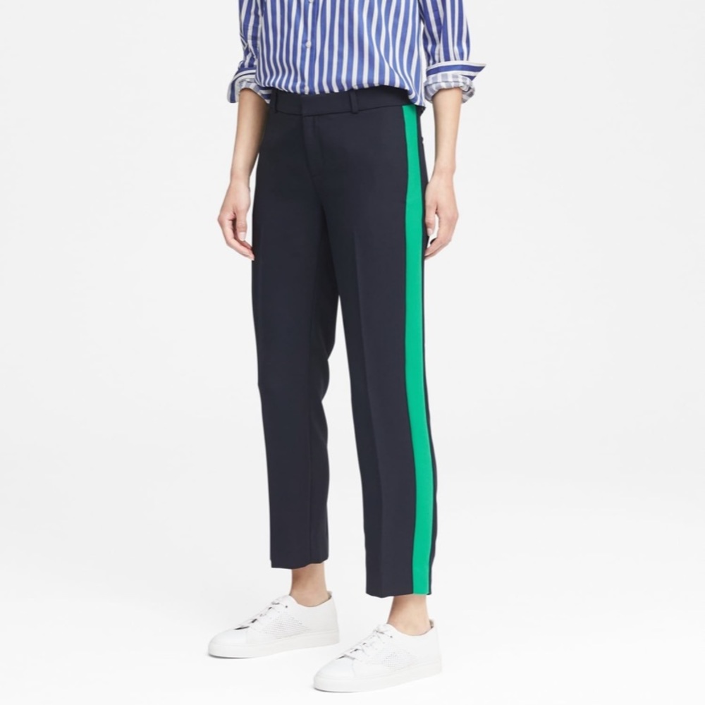 Banana Republic “Avery” Side-Stripe Ankle Pant